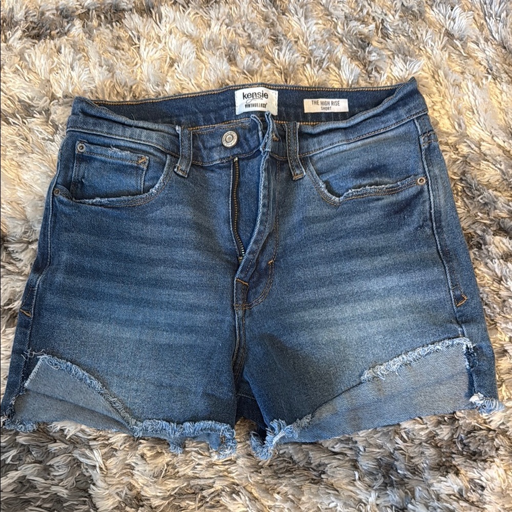 Kensie Blue Jean Shorts with Rolled Hems